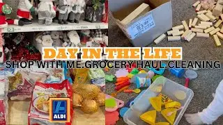 DAY IN THE LIFE.NEW MONTHLY ALDI GROCERY HAUL.SHOP WITH ME.CLEANING MOTIVATION