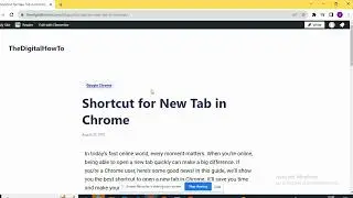 Shortcut for New Tab in Chrome | Open New Tab in Google Chrome