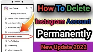 How To Delete Instagram Account | Instagram Account Delete Kaise Kare Permanently | IN 2 minutes