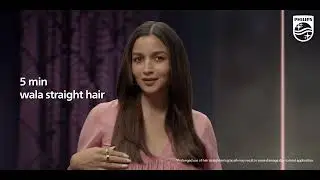 Naturally straight hair in 5 mins without compromising on care | Philips hair straightening brush