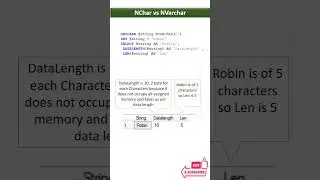 Difference between NChar and NVarchar in SQL Server #shorts #interviewpreparation