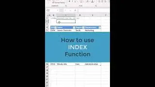 How to use Index Function in Excel #shorts