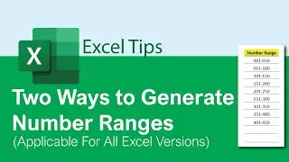 Excel Tips: Learn How to Generate Number Range in two ways