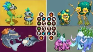 All Quint Element Monsters - All Islands, Sounds & Animations | My Singing Monsters