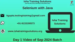 Selenium with Java  Day 1 Video On 19th Sept 2024.Call or WhatsApp us on +91-8019952427 to Enroll.