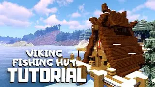 Minecraft: How to Build a Viking Fishing Hut (Snowy Viking Village Tutorial)