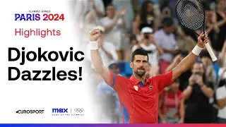 Intense tie-break set as Novak Djokovic knocks out Stefanos Tsitsipas 🐐 | #Paris2024 #Olympics