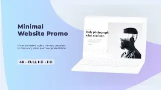 Minimal Website Promo - Laptop Mockup | After Effects and Premiere Pro Template (AE & PP Template)