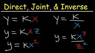 Direct Inverse and Joint Variation Word Problems