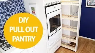 Even if you're renting this DIY pull out kitchen storage cabinet will help you organize your kitchen