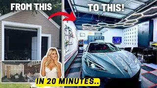 20 MINUTE COMPLETE GARAGE MAKEOVER | PERFECT ENTHUSIAST GARAGE | BONUS STUDIO