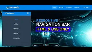 Responsive  Navigation Menu Bar Using HTML & CSS Only || Q Tech Info