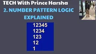 2.Number patterns in java - Program to print number pattern with for loop