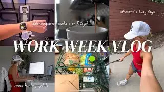 WORK WEEK VLOG: stressful days, balancing social media while working an 8-5 + house hunting update