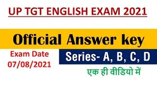 UP TGT ENGLISH OFFICIAL ANSWER KEY 2021 || UPSESSB OFFICIAL ANSWER KEY 2021