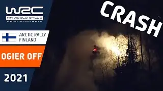 Crash! Ogier OFF on SS8 at WRC Arctic Rally Finland 2021 (crew ok)