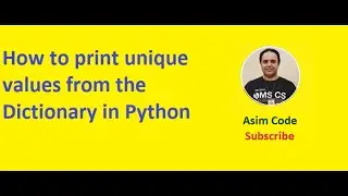 How to print unique values from the Dictionary in Python