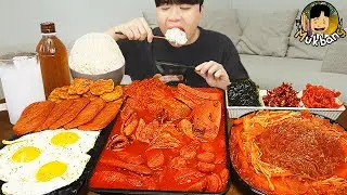 ASMR MUKBANG 집밥 부대찌개 통스팸 김치 계란후라이 먹방! FIRE NOODLES & KOREAN HOME MEAL EATING SOUND!