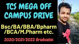 TCS Job Update for Bsc/Bcom/BBA/BA/B.Pharm/BCA || TCS off campus drive