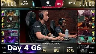 Team Liquid vs Fnatic | Day 4 LoL MSI 2018 Main Event Group Stage | TL vs FNC