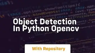 object detection in python opencv