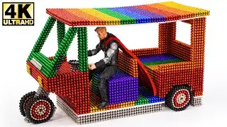 DIY How To Make Electric Rickshaw (Tuk Tuk) with Magnetic Balls Satisfaction 100% | Magnetic Man 4K