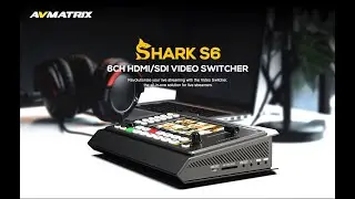 Відеомікшер AVAMATRIX Shark S6 з 6 входами HDMI SDI, вбудований екран, стрімінг