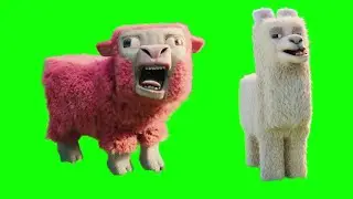 Minecraft Movie Sheep & Llama green screen