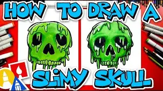 How To Draw A Slimy Skull For Halloween 💀