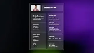 Transparent Resume Website using HTML & CSS Only