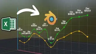 Excel Data To Animated 3D Line Graph Using Blender | Easy Graph Animation Tutorial & Python Script