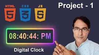 Digital clock in JavaScript with HTML, CSS and JavaScript | Create Colorful Digital clock in Java