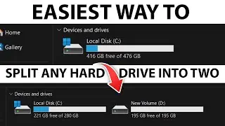 How split HDD or SSD into two on any PC