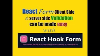 React form validation both client side and server side can be made very easy