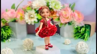 обзор фигурки Кукла Девочка в красном платье. Танинторт