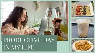 PRODUCTIVE DAY IN MY LIFE | healthy meals, skincare routine, workout, cleaning, free time, + more!