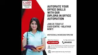 Automate your office skills with our Diploma in Office Automation - 𝗖𝗔𝗗𝗗 𝗖𝗲𝗻𝘁𝗿𝗲