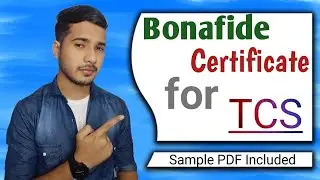 Bonafide certificate for TCS | Bonafide sample for tcs | how to make bonafide for tcs