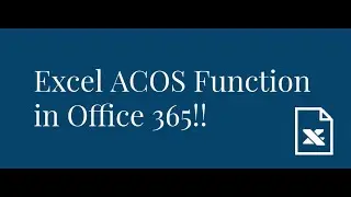 How to Use Excel ACOS Function in Office 365? Geek Excel