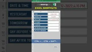 Most Useful Excel Keyboard Shortcuts | Excel shortcuts | #shorts #youtubeshorts #excelmalayalam