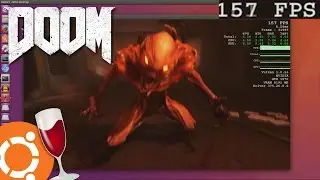 DOOM 2016 on Ubuntu Linux via Wine (Vulkan on GTX 1070)