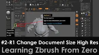 2-Render1 Rendering directly in Zbrush, Change Document Size to High Resolution, Zbrush 2020