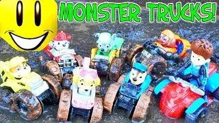 Paw Patrol Monster Trucks Transformation Mud Party Rescue Squad Adventure Bay