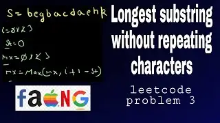 Longest substring without repeating characters | Leetcode Series