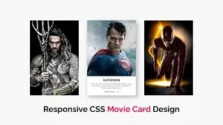 CSS Responsive Card UI Design & Hover Effects | justice league movie card | 2021