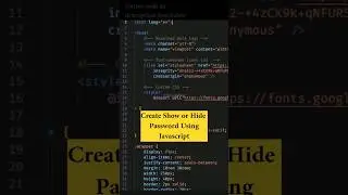 Create Show/Hide Password Using JavaScript