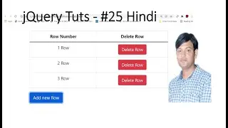 jQuery Tutorial For Beginners 25: Dynamically Add/Remove Row in Hindi |