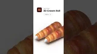 3D Cream Roll in illustrator #illustratortutorial #illustrator3d  #3ddesign #dzignex