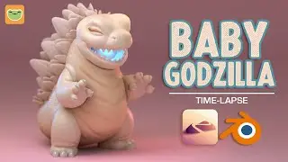 Baby Godzilla // Time lapse // 3D Sculpt & Chill