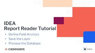 Define Fields Save Layer and Preview | IDEA 12 Report Reader Tutorial (EN)